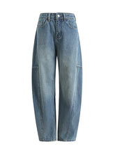 Laden Sie das Bild in den Galerie-Viewer, Trendy Loose Arc-Cut Denim Pants