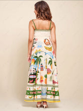 Load image into Gallery viewer, Unique Print Smocked Back Pocket Maxi Dress