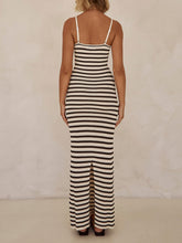 Load image into Gallery viewer, Unique Striped Patchwork Knit Maxi Dress