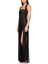 Load image into Gallery viewer, Elegant Halterneck Pleated Hip-Hugging Maxi Dress