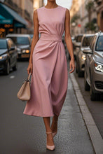 Load image into Gallery viewer, Elegant Solid Color Waist Dress