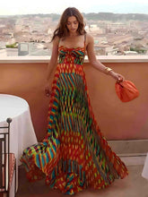 Load image into Gallery viewer, Elegant Personalized Painted Print A-Line Maxi Dress