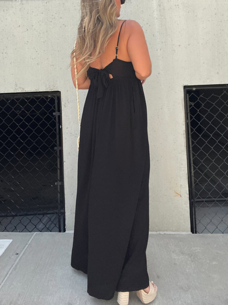 V-Neck Effortless Wide Leg Jumpsuit