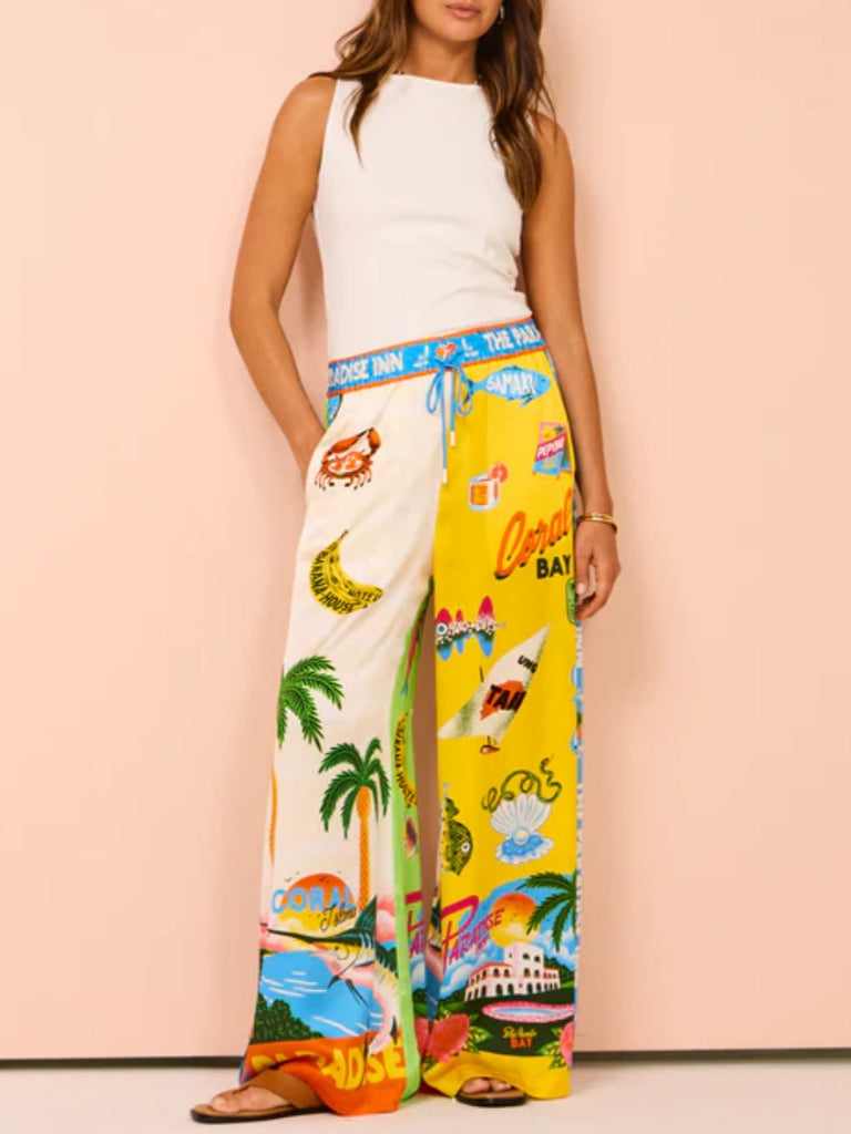 Ensemble deux pièces imprimé style estival Sunny Beach - Pantalon