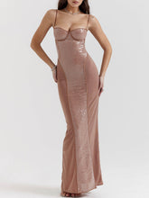 Load image into Gallery viewer, Strappy Sequin Maxi Dress