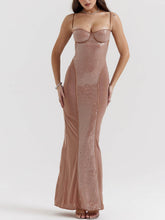 Load image into Gallery viewer, Strappy Sequin Maxi Dress