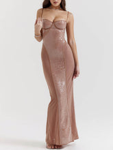 Load image into Gallery viewer, Strappy Sequin Maxi Dress