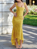 Yellow bell floral maxi dress
