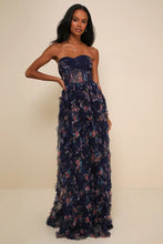 Load image into Gallery viewer, Stunning Element Mesh Ruffled Strapless Maxi Dress