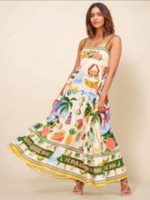 Load image into Gallery viewer, Unique Print Smocked Back Pocket Maxi Dress