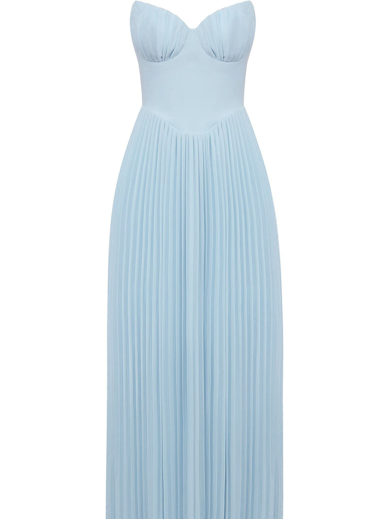 Tube Top With Pleats Maxi Dress