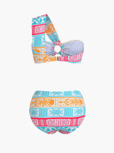 Load image into Gallery viewer, Tribal Print One Shoulder Two-Piece Swimsuit Set