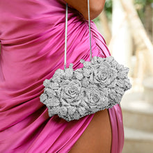 Load image into Gallery viewer, Cecilia Rose Clutch Bag - Silver