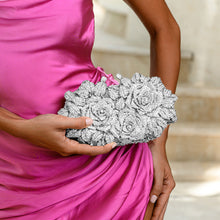 Load image into Gallery viewer, Cecilia Rose Clutch Bag - Silver