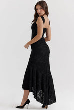 Load image into Gallery viewer, Black bell floral maxi dress