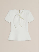 Load image into Gallery viewer, Crepe Knit Cravat Top &amp; Pleated Suiting Maxi Skirt