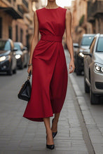 Load image into Gallery viewer, Elegant Solid Color Waist Dress
