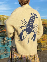 Load image into Gallery viewer, Fun Blue Lobster Cardigan Sweater Jacket