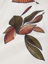 Lataa kuva Galleria-katseluun, White Leaf Short Sleeve Satin Wrap Sheath Midi Dress