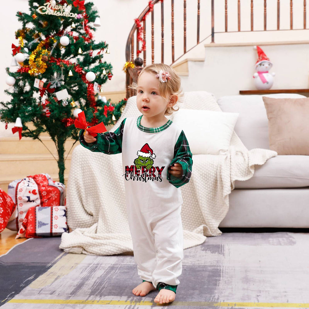 Ensemble pyjama à carreaux verts et noirs « Joyeux Noël » 