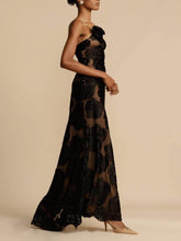 Load image into Gallery viewer, Rose Flower Three-Dimensional Burnt Flower Maxi Dress