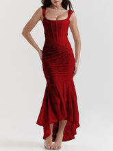 Lataa kuva Galleria-katseluun, Red bell floral maxi dress