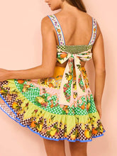 Load image into Gallery viewer, Summer MulticolorLemon Preated Hem Mini Dress