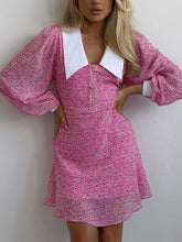 Laden Sie das Bild in den Galerie-Viewer, Elegant Doll Collar Mini Dress