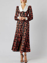 Load image into Gallery viewer, Printed Doll Collar Midi Dress