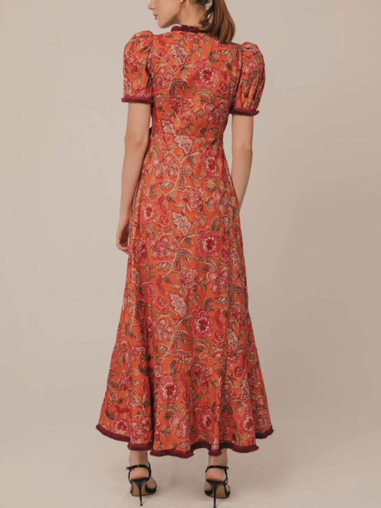 Robe mi-longue bohème vintage 