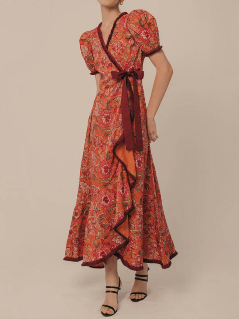 Robe mi-longue bohème vintage 