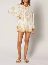 Lataa kuva Galleria-katseluun, Vacation Shell Print Loose Shirt