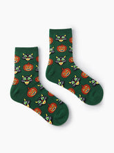 Load image into Gallery viewer, Pumpkin and Cat Halloween Socks