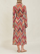 Carica l&#39;immagine nel visualizzatore di Gallery, Beach Resort Geometric Print Bell Sleeve Cardigan Midi Dress