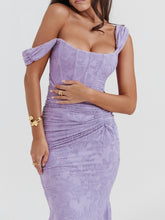 Lataa kuva Galleria-katseluun, Purple bell floral maxi dress