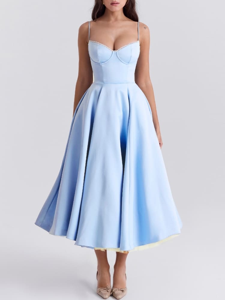 ROBE MIDI EN TULLE BLEU CENDRILLON 