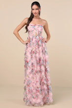 Load image into Gallery viewer, Stunning Element Mesh Ruffled Strapless Maxi Dress