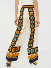 Lataa kuva Galleria-katseluun, Satin Exquisite Flower Print Loose Wide-Leg Pants