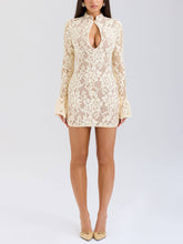 Load image into Gallery viewer, Elegant Sexy Lace Long Sleeve Mini Dress