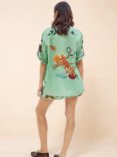 Lataa kuva Galleria-katseluun, Unique Ethnic Print Loose Shirt And Shorts Two-Piece Set