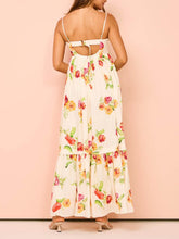 Indlæs billede til gallerivisning Unique Floral Print Halter Backless Extra Maxi Dress