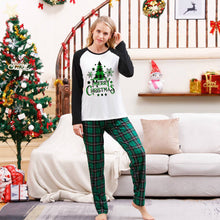 Load image into Gallery viewer, Merry Christmas Green Plaid and Black Pajamas Set