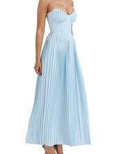 Carica l&#39;immagine nel visualizzatore di Gallery, Tube Top With Pleats Maxi Dress