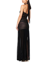 Load image into Gallery viewer, Elegant Halterneck Pleated Hip-Hugging Maxi Dress