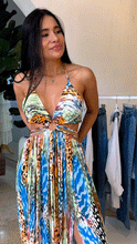 Load image into Gallery viewer, Animal Print Tie Back Maxi Dress
