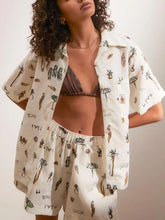 Laden Sie das Bild in den Galerie-Viewer, Printed casual loose shorts two-piece set