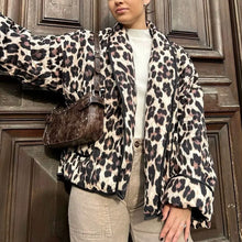 Load image into Gallery viewer, Leopard Print Quilted Jacket