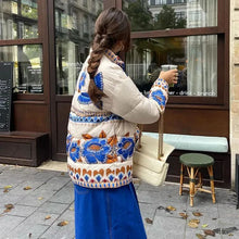 Indlæs billede til gallerivisning Blue Floral Print Drop Shoulder Jacket