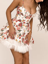 Load image into Gallery viewer, Italian Rose Print Tulle Mini Dress