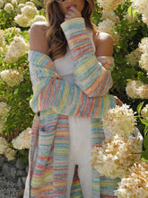 Load image into Gallery viewer, Exquisite Colorful Stripes With Patchwork Pockets Long Cardigan